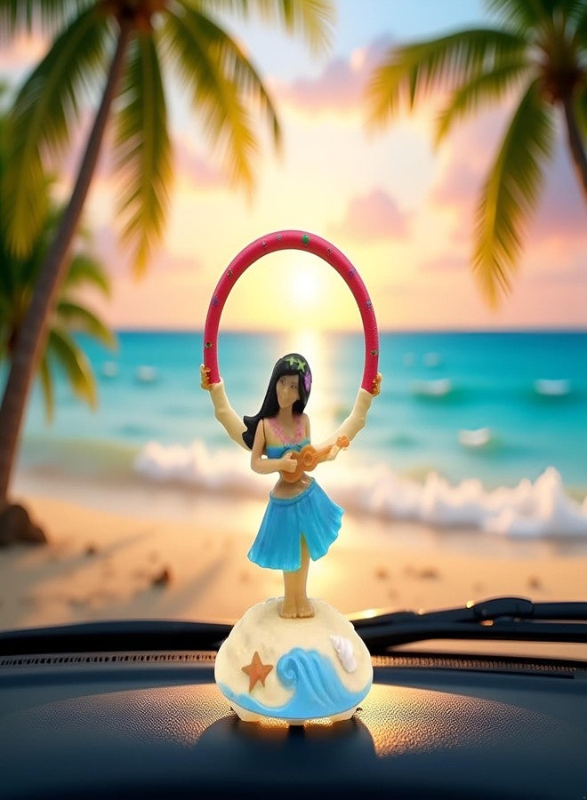 Cauaoa Blue Solar Dancing Hula Girl, Solar Powered Dancing Figures Decoration, Car Dashboard, Shaking Head Figure Interior Decoration Desktop Ornaments,Solar Power Kits - Image 5